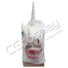 画像1: ユニコーン　一角獣　動物仮面　ハロウィン　コスプレ　衣装　変装　仮装　お面　仮面　53cm〜65cm　コスプレ道具　コスプレ衣装 (1)