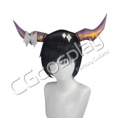 画像4: バーチャルYouTuber　VTuber　ホロライブ　桐生ココ　コスプレウィッグ　コスプレ衣装   髪飾り（角道具+星飾り）も追加可 (4)