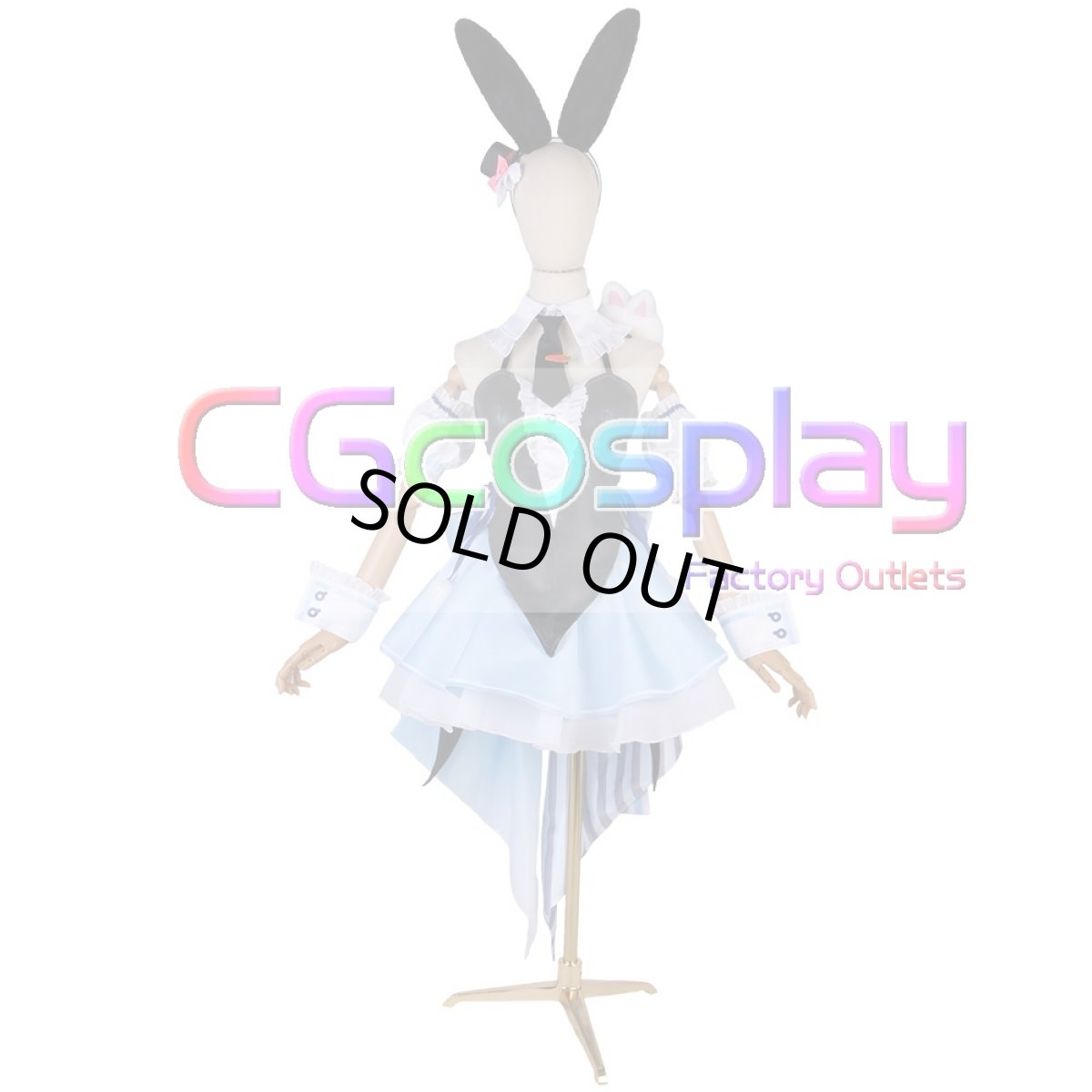 画像1: 「一部在庫」バーチャルYouTuber　VTuber　兎田ぺこら　フリフリバニードレス　コスプレ衣装 (1)