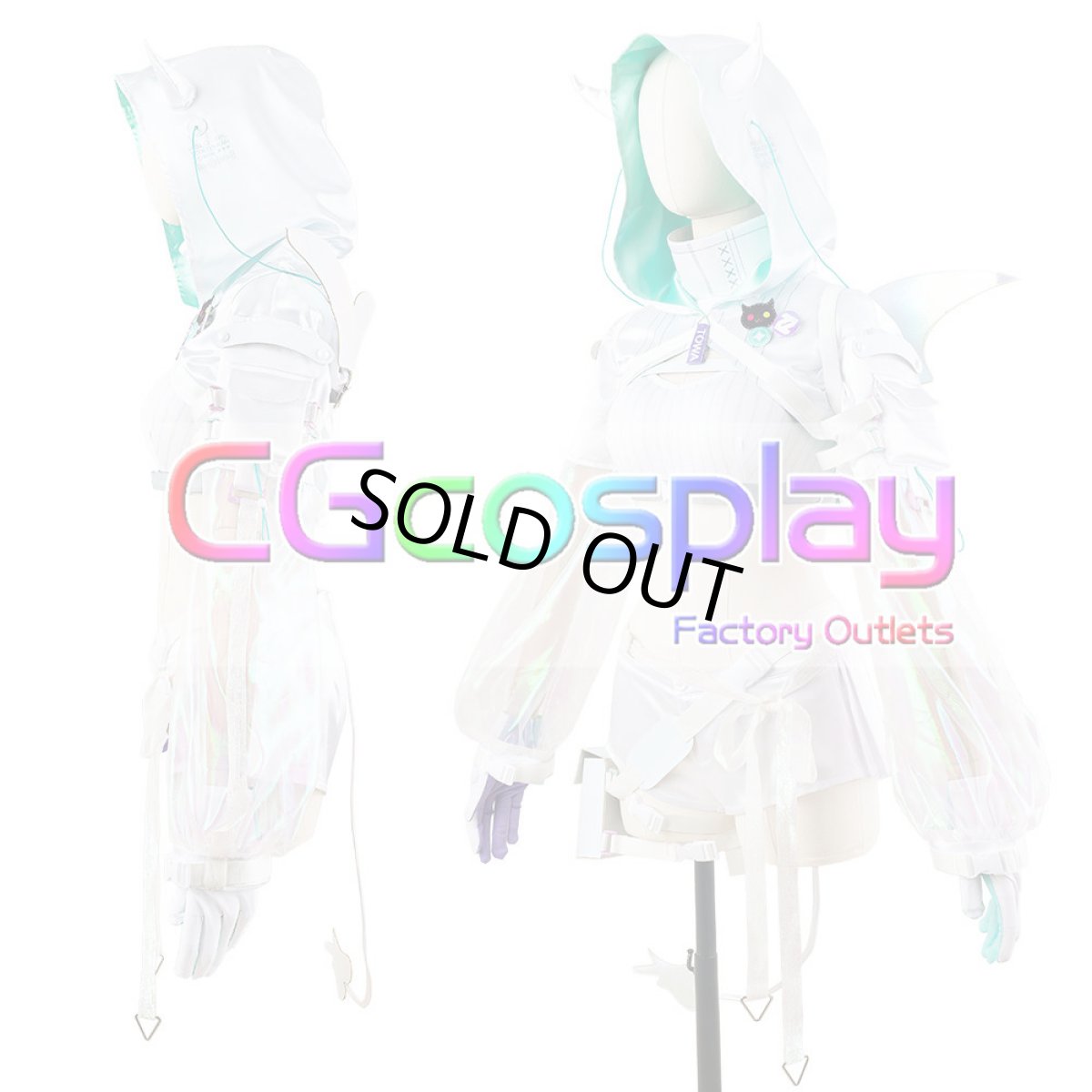 画像5: 20%off 「一部在庫」バーチャルYouTuber　VTuber　常闇トワ　白衣装 　コスプレ衣装 (5)