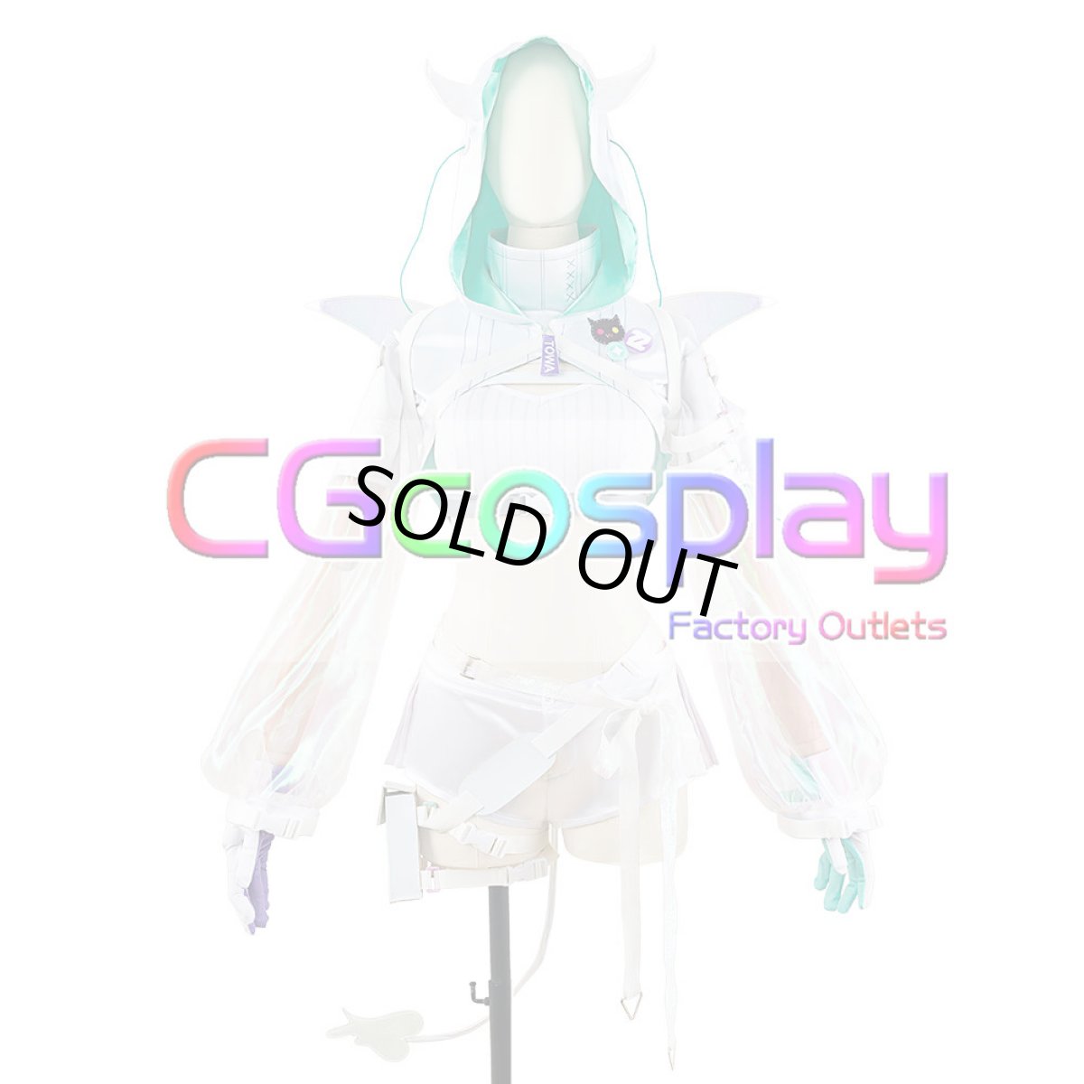 画像3: 20%off 「一部在庫」バーチャルYouTuber　VTuber　常闇トワ　白衣装 　コスプレ衣装 (3)
