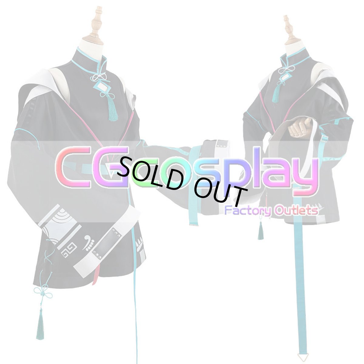 画像7: 50％off　在庫品（翌日発送）　（女性用Sサイズ）　バーチャルYouTuber　VTuber　チャイナストリート　緑　仙　コスプレ衣装 (7)