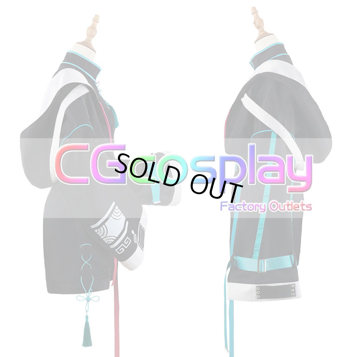 画像6: 50％off　在庫品（翌日発送）　（女性用Sサイズ）　バーチャルYouTuber　VTuber　チャイナストリート　緑　仙　コスプレ衣装 (6)