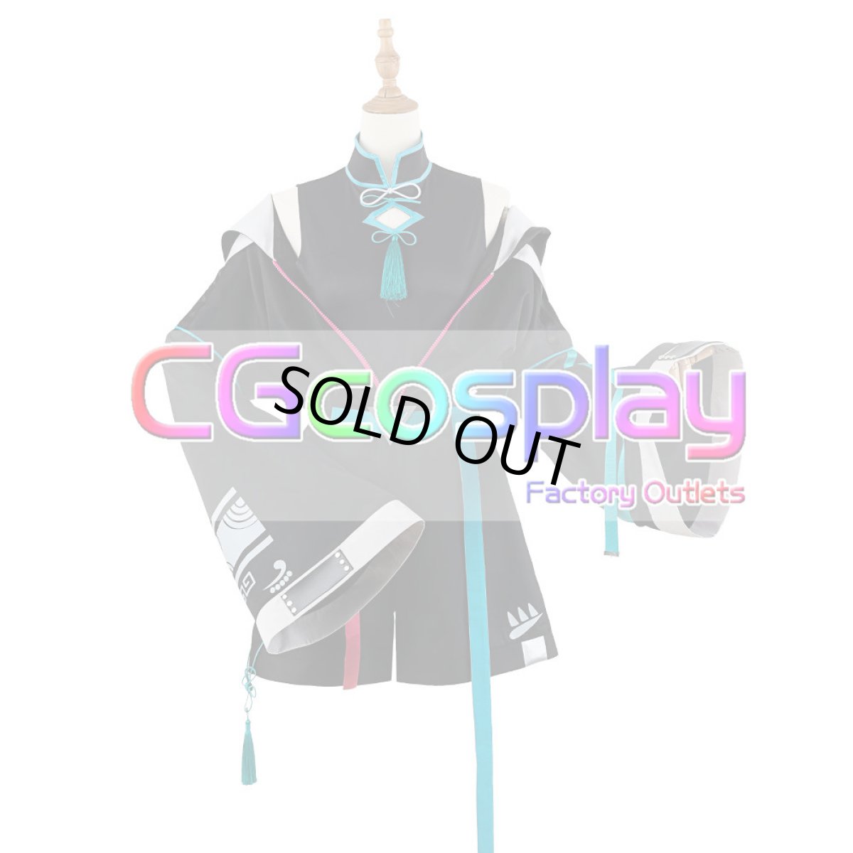 画像5: 50％off　在庫品（翌日発送）　（女性用Sサイズ）　バーチャルYouTuber　VTuber　チャイナストリート　緑　仙　コスプレ衣装 (5)