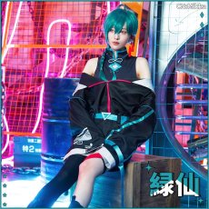 画像4: 50％off　在庫品（翌日発送）　（女性用Sサイズ）　バーチャルYouTuber　VTuber　チャイナストリート　緑　仙　コスプレ衣装 (4)