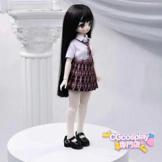 画像3: ドール衣装　セーラー服　制服　チェック柄スカート　グリーン　BJD　1/4　MDD対応　球体関節人形用　ドール用　コスプレ衣装 (3)