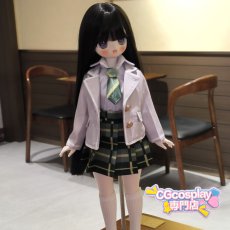 画像1: ドール衣装　セーラー服　制服　チェック柄スカート　グリーン　BJD　1/4　MDD対応　球体関節人形用　ドール用　コスプレ衣装 (1)