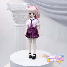 画像1: ドール衣装　セーラー服　制服　チェック柄スカート　BJD　1/4　MDD対応　球体関節人形用　ドール用　コスプレ衣装 (1)