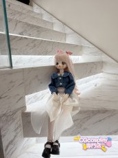 画像8: BJD　1/4　ドール服　デニム風トップス　白スカート　キュート　コーデセット　MDD2.0対応　球体関節人形　ドール用　アニメ　漫画　キャラクター　アニメキャラ (8)