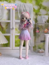 画像1: ドール衣装　cos　コスプレ　ピンクセーラーセット　グラデーションプリーツスカート　MDD対応　1/4ドール用　かわいい　春コーデ　アニメ　漫画　キャラクター　アニメキャラ (1)
