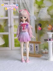 画像3: ドール衣装　cos　コスプレ　ピンクセーラーセット　グラデーションプリーツスカート　MDD対応　1/4ドール用　かわいい　春コーデ　アニメ　漫画　キャラクター　アニメキャラ (3)