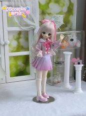 画像4: ドール衣装　cos　コスプレ　ピンクセーラーセット　グラデーションプリーツスカート　MDD対応　1/4ドール用　かわいい　春コーデ　アニメ　漫画　キャラクター　アニメキャラ (4)
