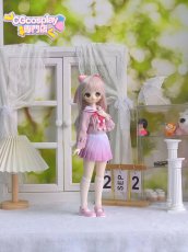 画像2: ドール衣装　cos　コスプレ　ピンクセーラーセット　グラデーションプリーツスカート　MDD対応　1/4ドール用　かわいい　春コーデ　アニメ　漫画　キャラクター　アニメキャラ (2)
