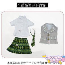 画像6: 20%off　在庫あり　ドール衣装　cos　コスプレ　セーラー服　制服　チェック柄スカート　グリーン　BJD　1/4　MDD対応　球体関節人形用　ドール用 (6)