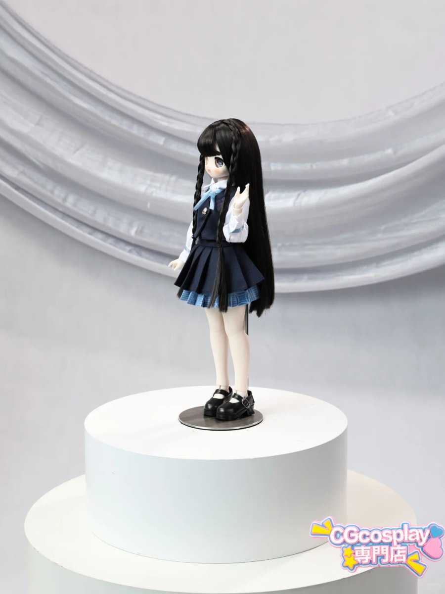 画像4: 20%off　在庫あり　ドール衣装　cos　コスプレ　制服コーデ　ネイビーチェック　学生風ドール服　BJD　1/4　MDD対応　球体関節人形用　ドール用 (4)