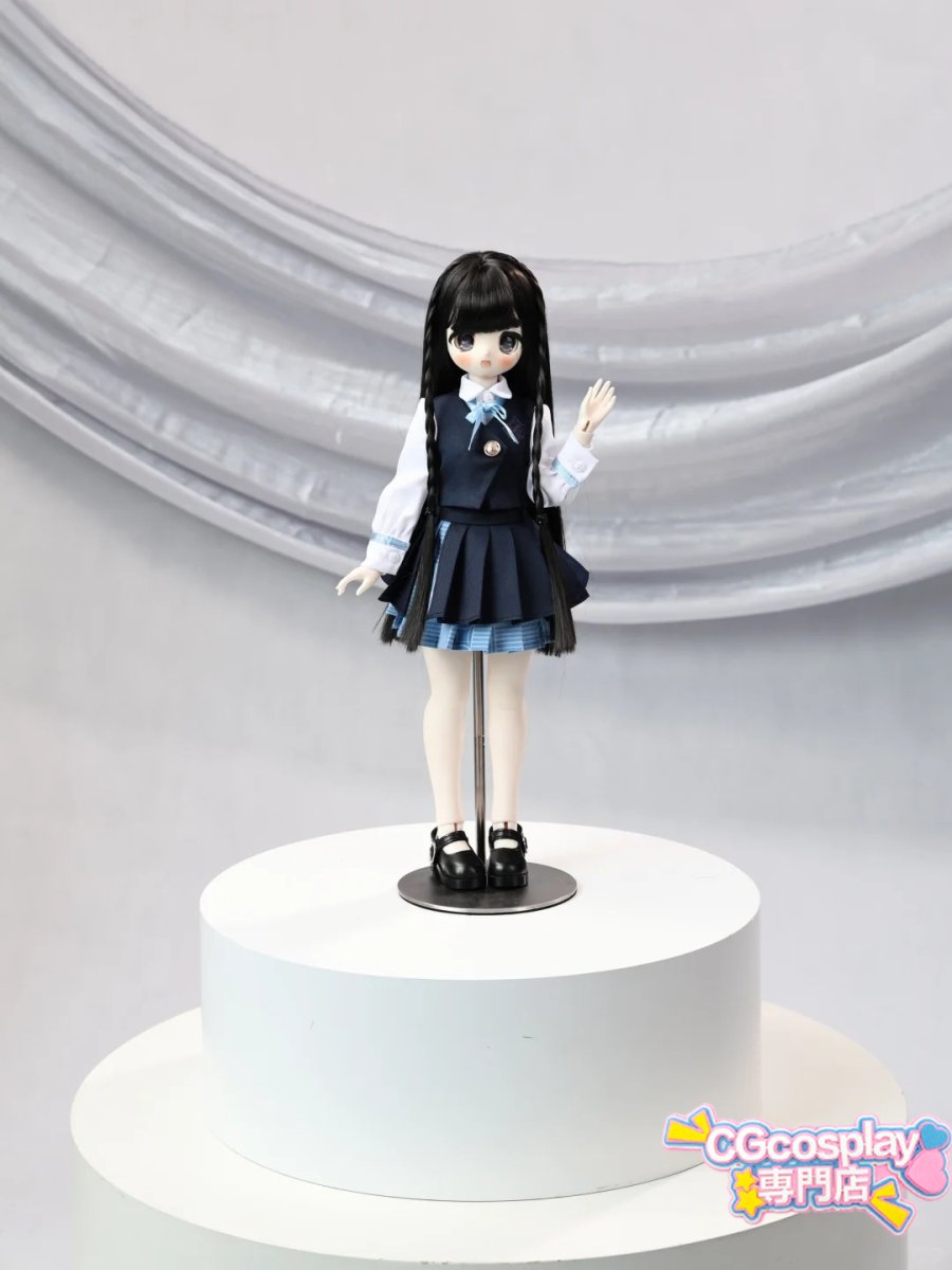 画像1: 20%off　在庫あり　ドール衣装　cos　コスプレ　制服コーデ　ネイビーチェック　学生風ドール服　BJD　1/4　MDD対応　球体関節人形用　ドール用 (1)