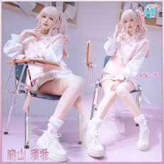 画像9: プロジェクトセカイ カラフルステージ！ feat. 初音ミク　ドーナツとピース！　暁山瑞希　cute white kitty 　コスプレ衣装　イヤホーン追加可（サンプル衣装製作完了）  (9)