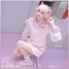 画像7: プロジェクトセカイ カラフルステージ！ feat. 初音ミク　ドーナツとピース！　暁山瑞希　cute white kitty 　コスプレ衣装　イヤホーン追加可（サンプル衣装製作完了）  (7)