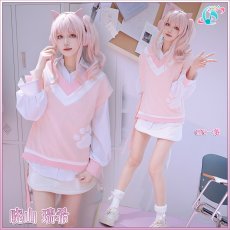 画像4: プロジェクトセカイ カラフルステージ！ feat. 初音ミク　ドーナツとピース！　暁山瑞希　cute white kitty 　コスプレ衣装　イヤホーン追加可（サンプル衣装製作完了）  (4)