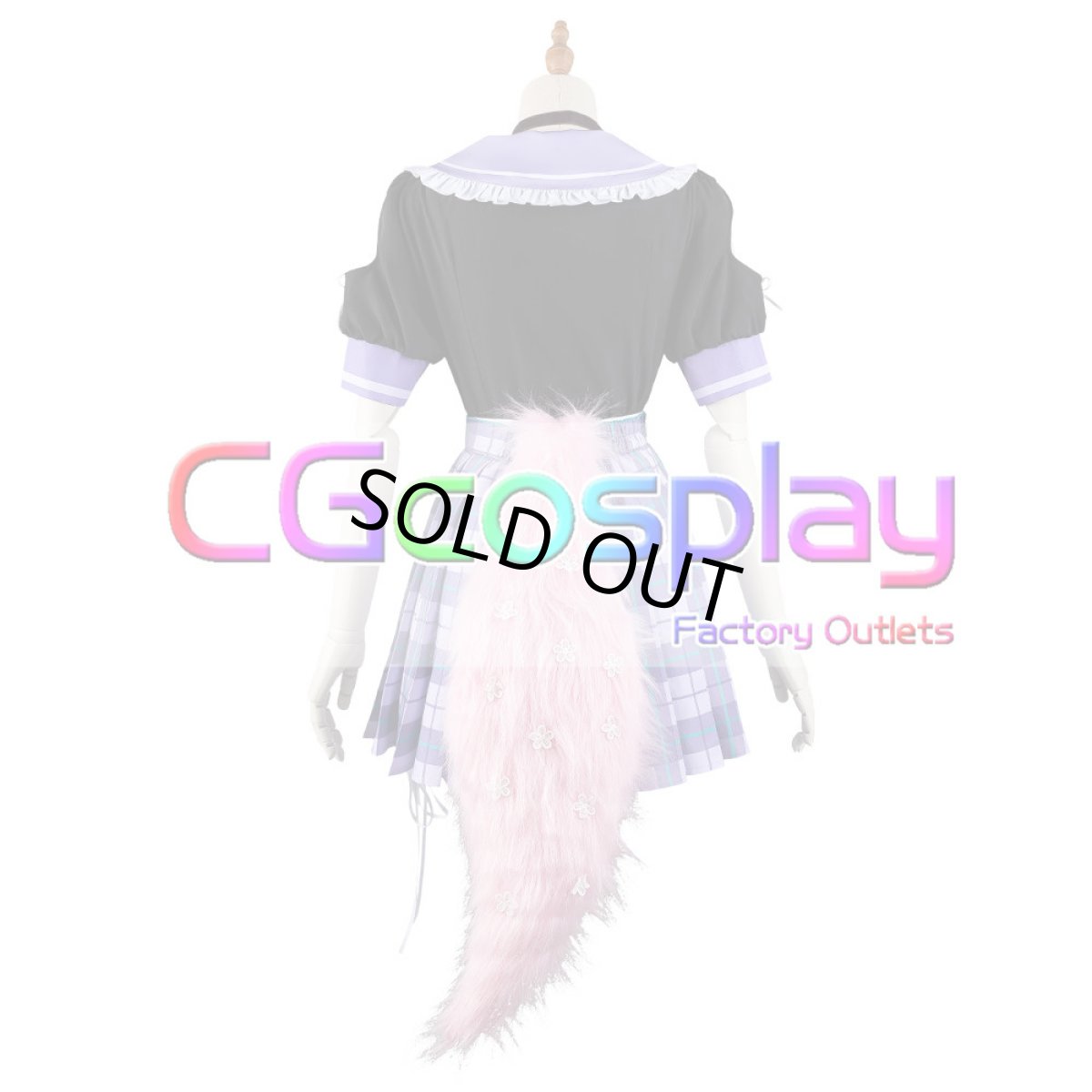 画像10: 「一部在庫」バーチャルYouTuber　Vtuber　博衣こより　白＆黒制服　全セット 　尻尾追加可　コスプレ衣装  セーターコート追加可 (10)