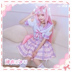 画像5: 「一部在庫」バーチャルYouTuber　Vtuber　博衣こより　白＆黒制服　全セット 　尻尾追加可　コスプレ衣装  セーターコート追加可 (5)