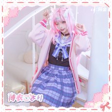 画像1: 「一部在庫」バーチャルYouTuber　Vtuber　博衣こより　白＆黒制服　全セット 　尻尾追加可　コスプレ衣装  セーターコート追加可 (1)
