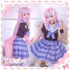 画像3: 「一部在庫」バーチャルYouTuber　Vtuber　博衣こより　白＆黒制服　全セット 　尻尾追加可　コスプレ衣装  セーターコート追加可 (3)