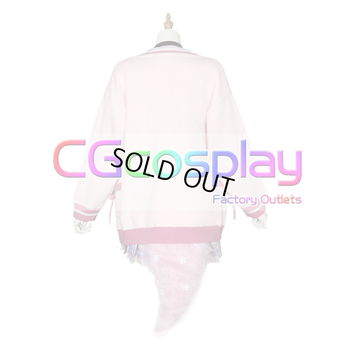 画像16: 「一部在庫」バーチャルYouTuber　Vtuber　博衣こより　白＆黒制服　全セット 　尻尾追加可　コスプレ衣装  セーターコート追加可 (16)