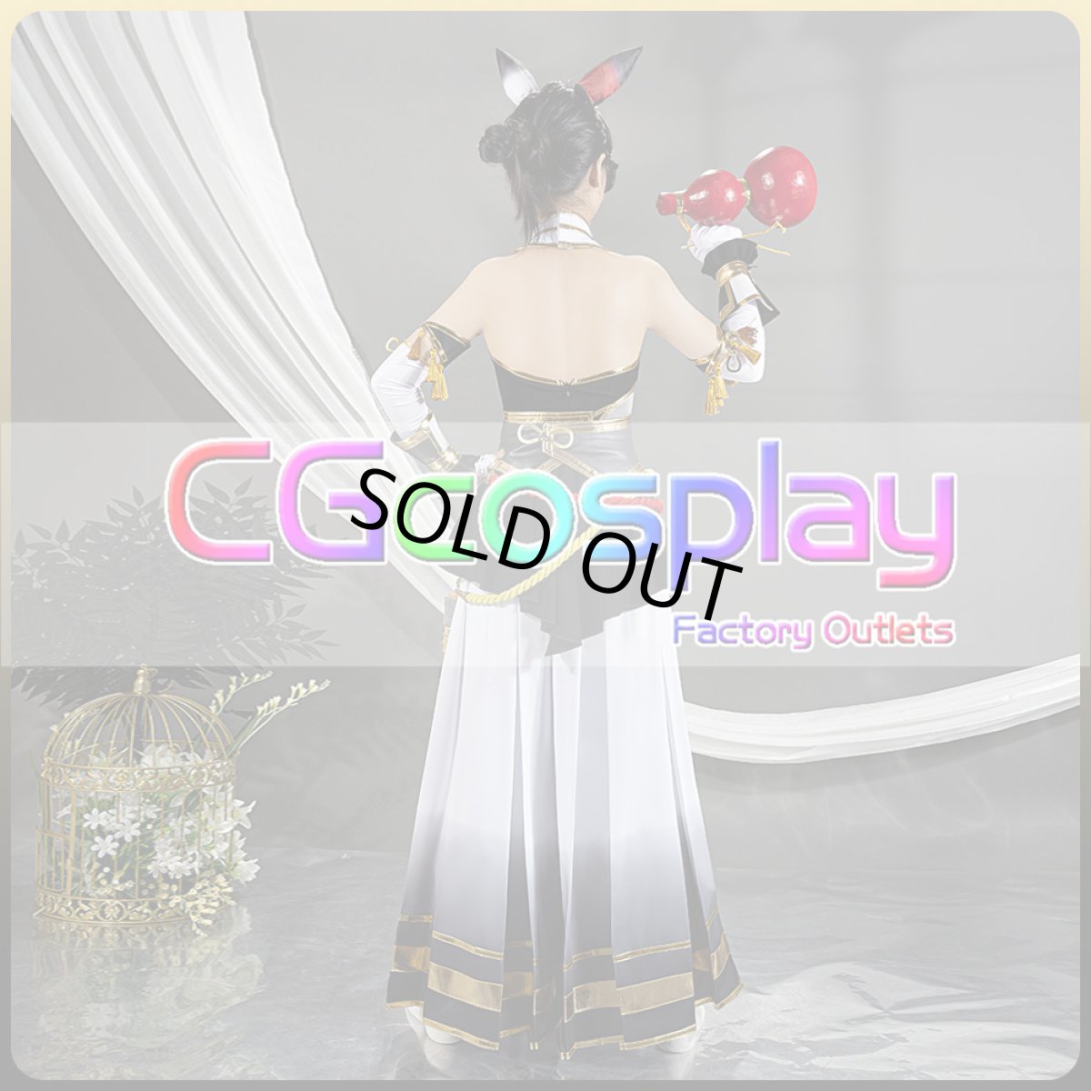 画像10: 「一部在庫」ウマ娘プリティーダービー 　ウマ娘　雅号・墨龍　カツラギエース　コスプレ衣装　ヒョウタン道具追加可 (10)