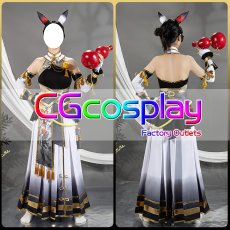 画像1: ウマ娘プリティーダービー 　ウマ娘　雅号・墨龍　カツラギエース　コスプレ衣装　ヒョウタン道具追加可 (1)