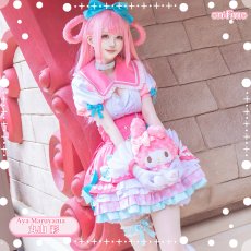 画像5: タイムセール25％off!!　「一部在庫」BanG Dream!（バンドリ！）　Pastel＊Palettes　ふわふわハート?　丸山彩　コスプレ衣装 (5)