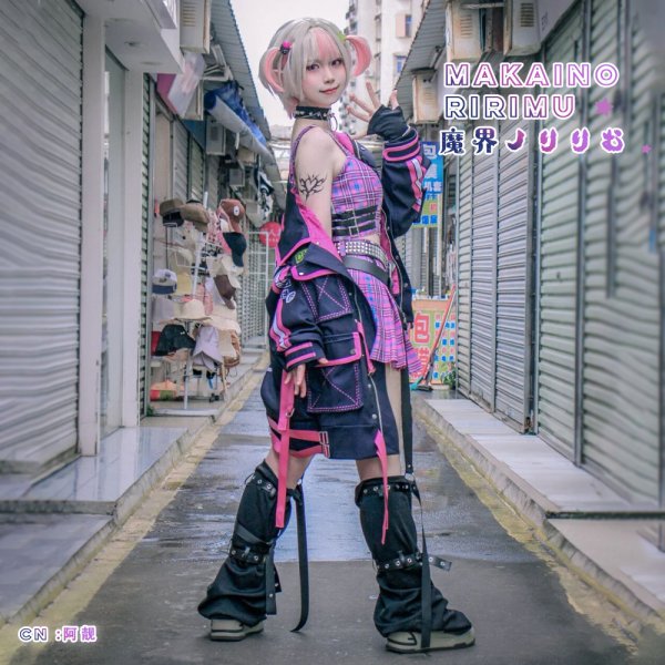 黑*音様 魔界ノりりむ コスプレ 衣装 ウィッグ付き 黑*音様 魔界ノりり