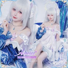 画像4: 20%off　「一部在庫」ブルーアーカイブ　ブルアカ　白洲アズサ　KACOKACO水族館コラボ　コスプレ衣装 (4)
