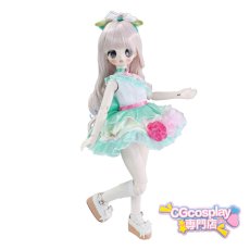 画像6: ドール衣装　洋服　ミントグリーン　チュール　フラワー　フェアリー　キュート　cos　コスプレ　BJD　1/4　球体関節人形　ドール用　アニメ　漫画　キャラクター　アニメキャラ (6)