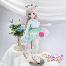画像1: ドール衣装　洋服　ミントグリーン　チュール　フラワー　フェアリー　キュート　cos　コスプレ　BJD　1/4　球体関節人形　ドール用　アニメ　漫画　キャラクター　アニメキャラ (1)