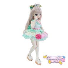 画像8: ドール衣装　洋服　ミントグリーン　チュール　フラワー　フェアリー　キュート　cos　コスプレ　BJD　1/4　球体関節人形　ドール用　アニメ　漫画　キャラクター　アニメキャラ (8)