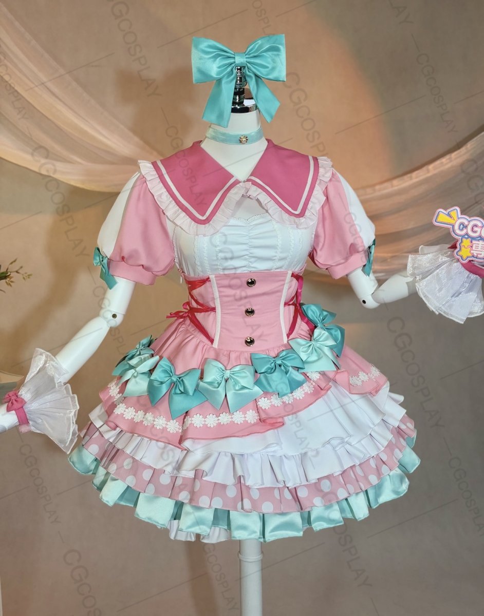 画像3: BanG Dream!（バンドリ！）　Pastel＊Palettes　ふわふわハート♡　丸山彩　コスプレ衣装（サンプル衣装制作完了） (3)