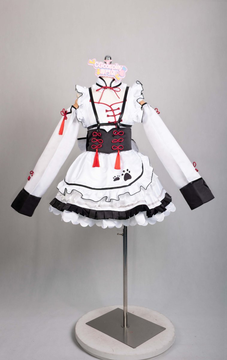 画像1: VTuber　花芽なずな　チャイナメイド　コスプレ衣装 (1)