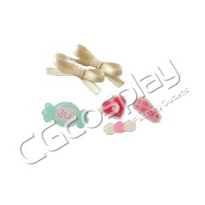 画像1: ラブライブ！サンシャイン!!　AiScReam　愛?スクリ?ム！　髪飾り+ブローチ　コスプレ道具　コスプレ衣装 (1)