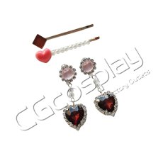 画像1: BanG Dream!（バンドリ！）　丸山彩　耳飾り+髪飾り　甘〜いのを召し上がれ　コスプレ道具　コスプレ衣装 (1)