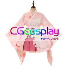 画像1: ラブライブ！サンシャイン!!　黒澤ルビィ　桜和装　コスプレ衣装 (1)