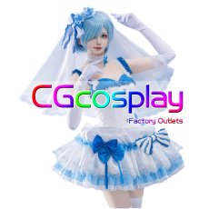 画像1: Re:ゼロから始める異世界生活　レム　ウエディングドレス　コスプレ衣装 (1)