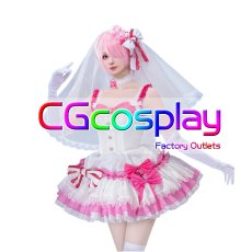 画像1: Re:ゼロから始める異世界生活　ラム　ウエディングドレス　コスプレ衣装 (1)