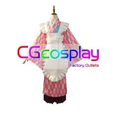画像1: ぼっち・ざ・ろっく!　後藤ひとり　神明の少女　和メイド　コスプレ衣装 (1)