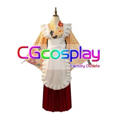 画像1: ぼっち・ざ・ろっく!　伊地知虹夏　神明の少女　和メイド　コスプレ衣装 (1)