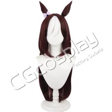 画像2: ウマ娘プリティーダービー　スペシャルウィーク　ロングヘア　コスプレウィッグ　コスプレ衣装 (2)