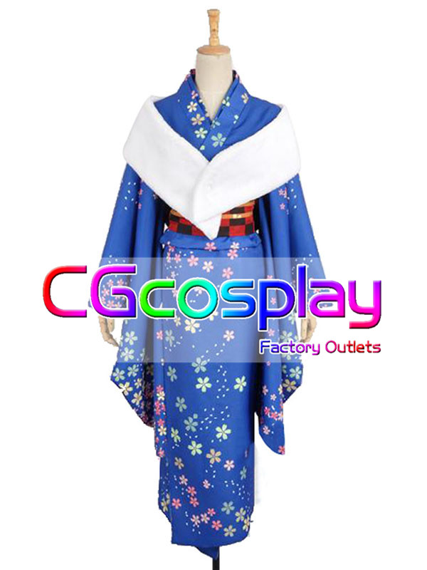 激安!!　Love Live! ラブライブ!　正月　覚醒前　和服　着物　園田海未 　コスプレ衣装