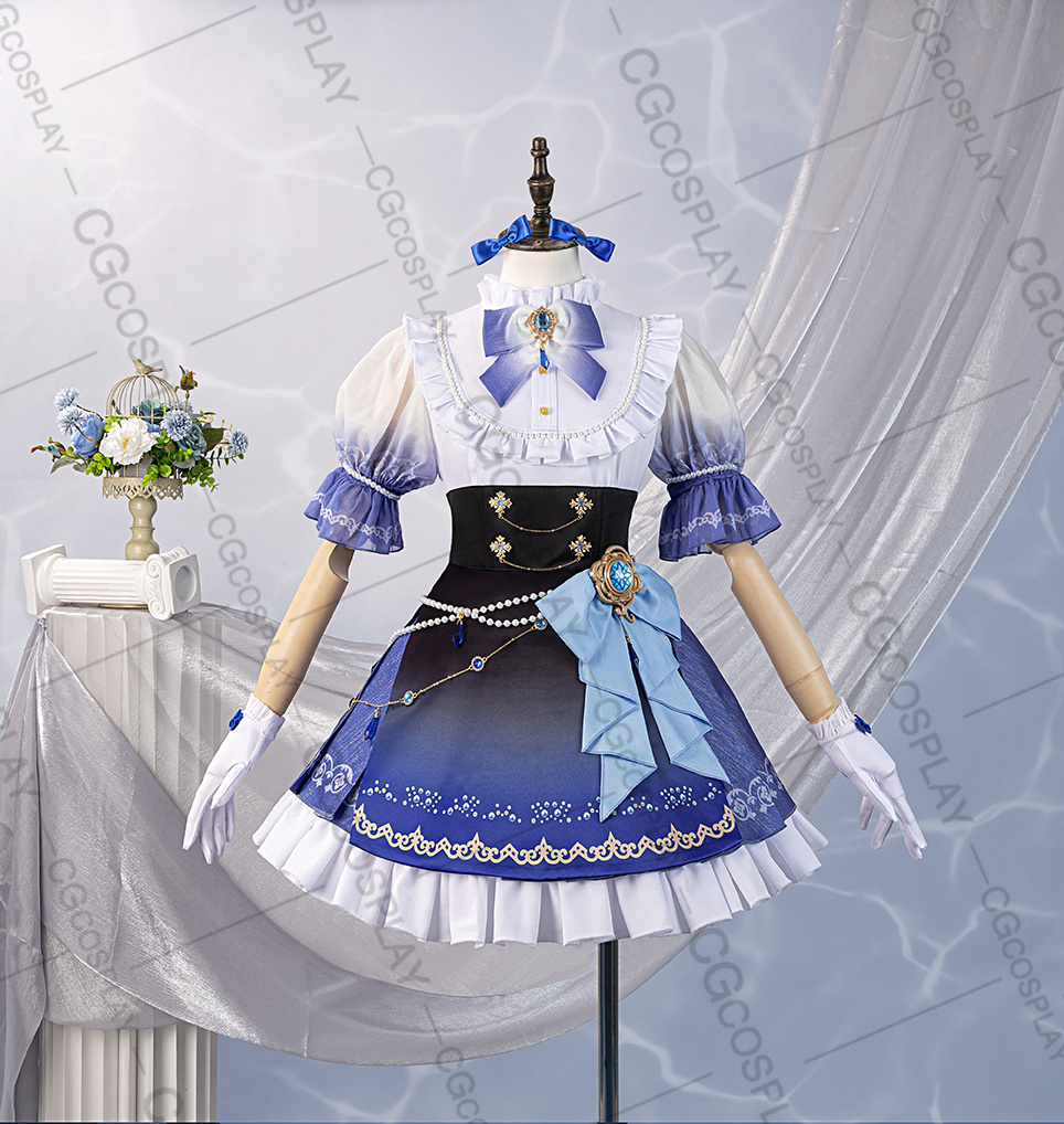 画像1: RAISE A SUILEN RAS サルビアブルーの少女 パレオ コスプレ衣装(サンプル衣装制作完了) (1)